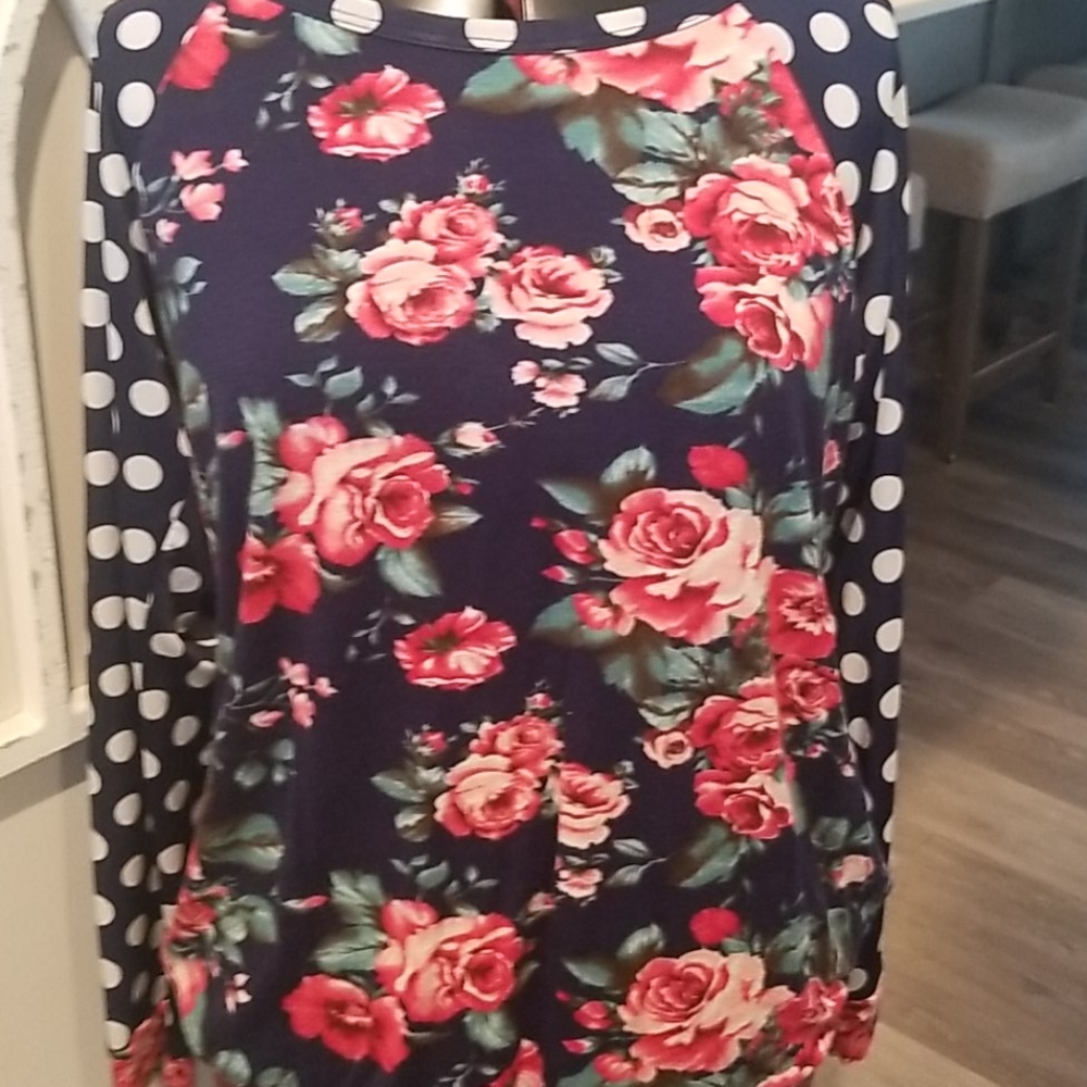 Floral and Dot Raglan
